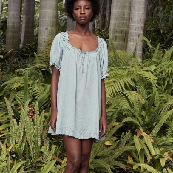 ✨💋SOLD💋✨👗💐DÔEN ‘Nettie’ Organic Cotton Short Nightgown Glass Slipper S✨ - Picture 3 of 17